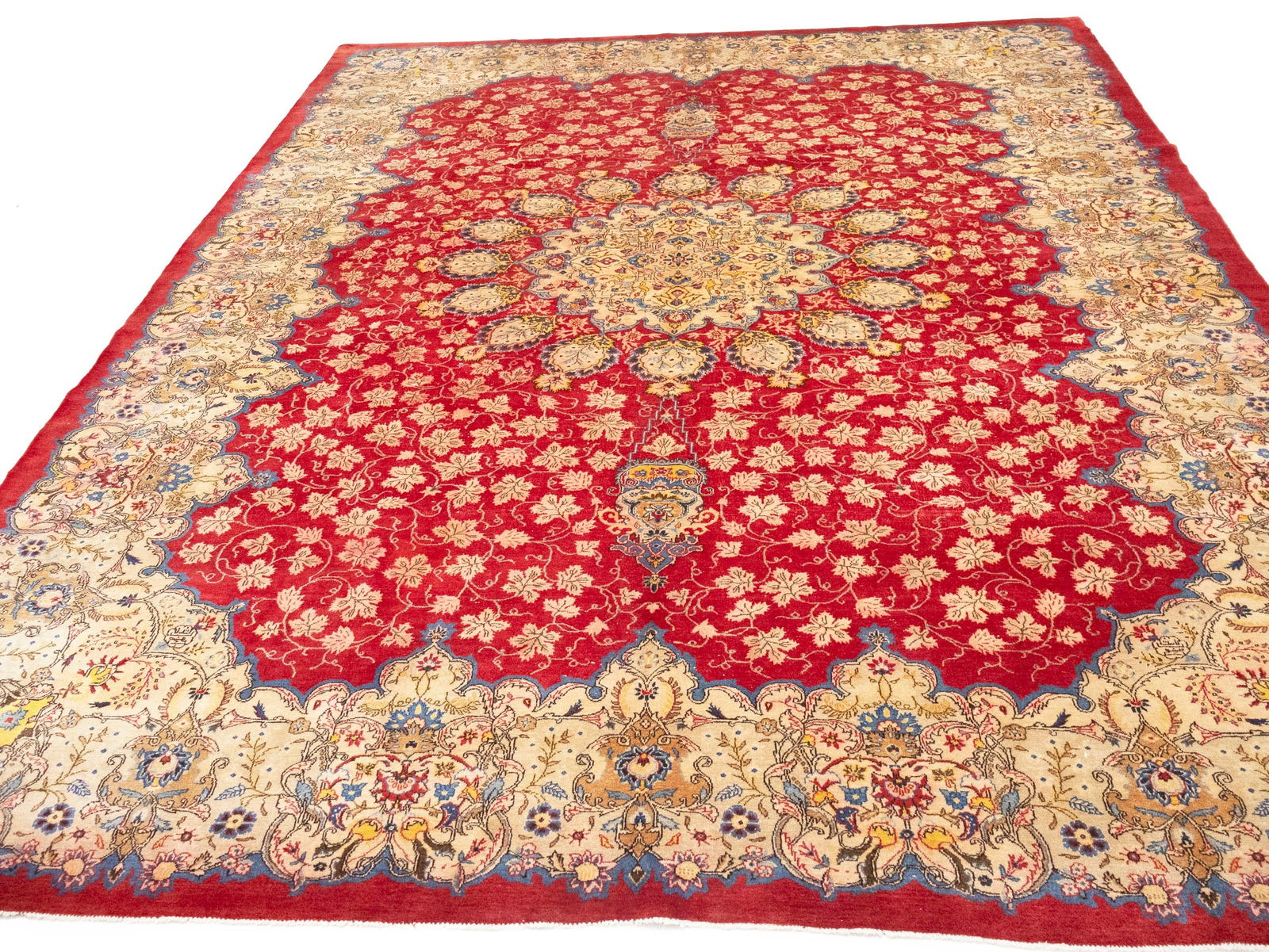 Semi Antique Red Traditional 10'6X14 Kashan Persian Rug - 5