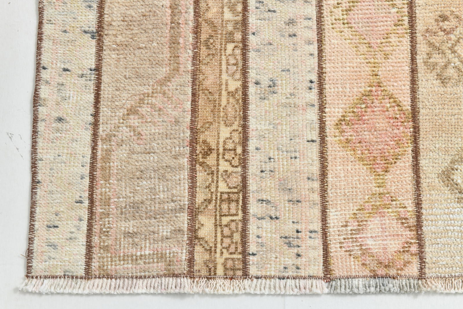 2'3'' x 10'4'' Handmade Vintage Wool Patchwork Rug - 22512 - 13