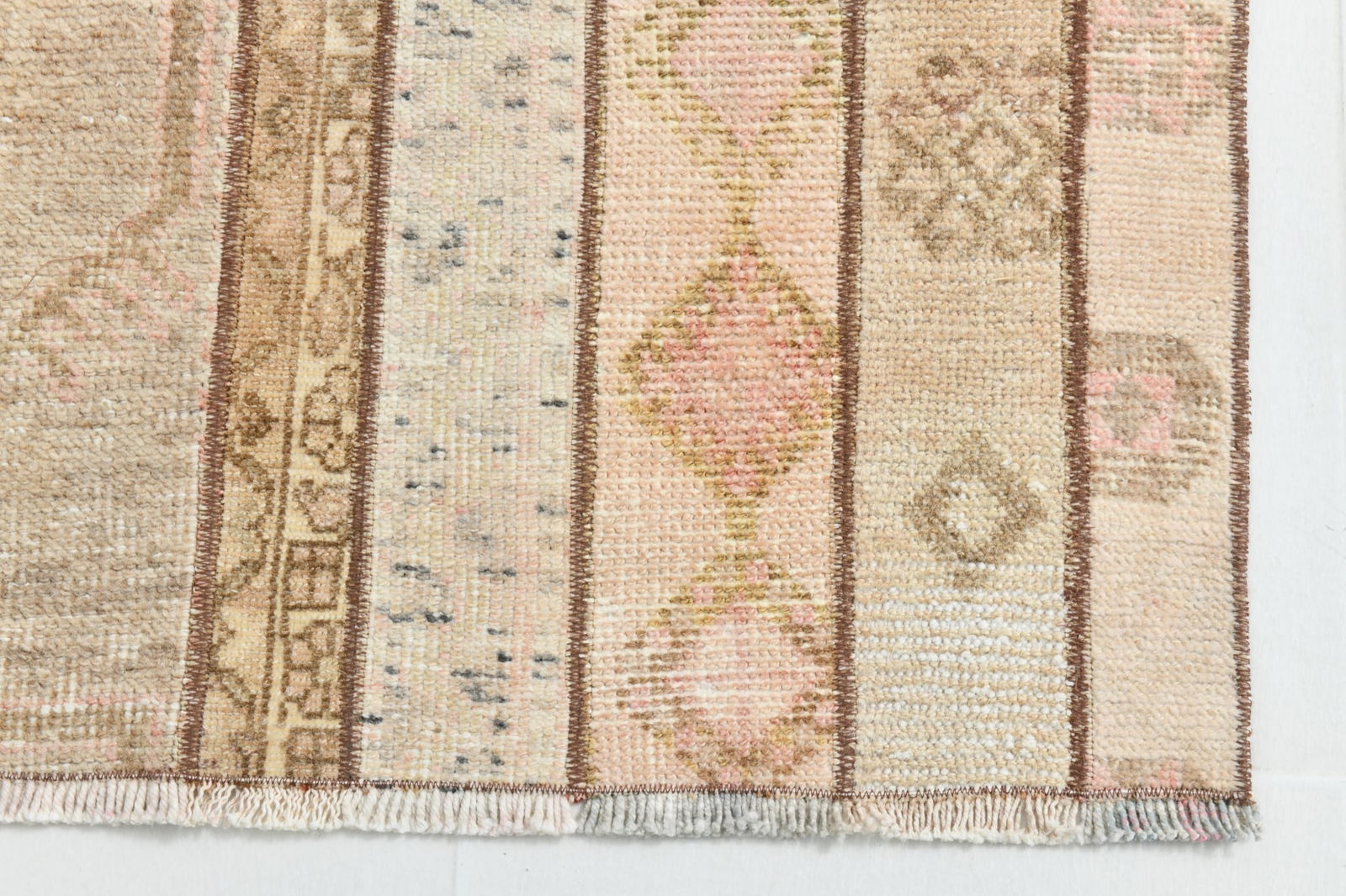 2'3'' x 10'4'' Handmade Vintage Wool Patchwork Rug - 22512 - 14