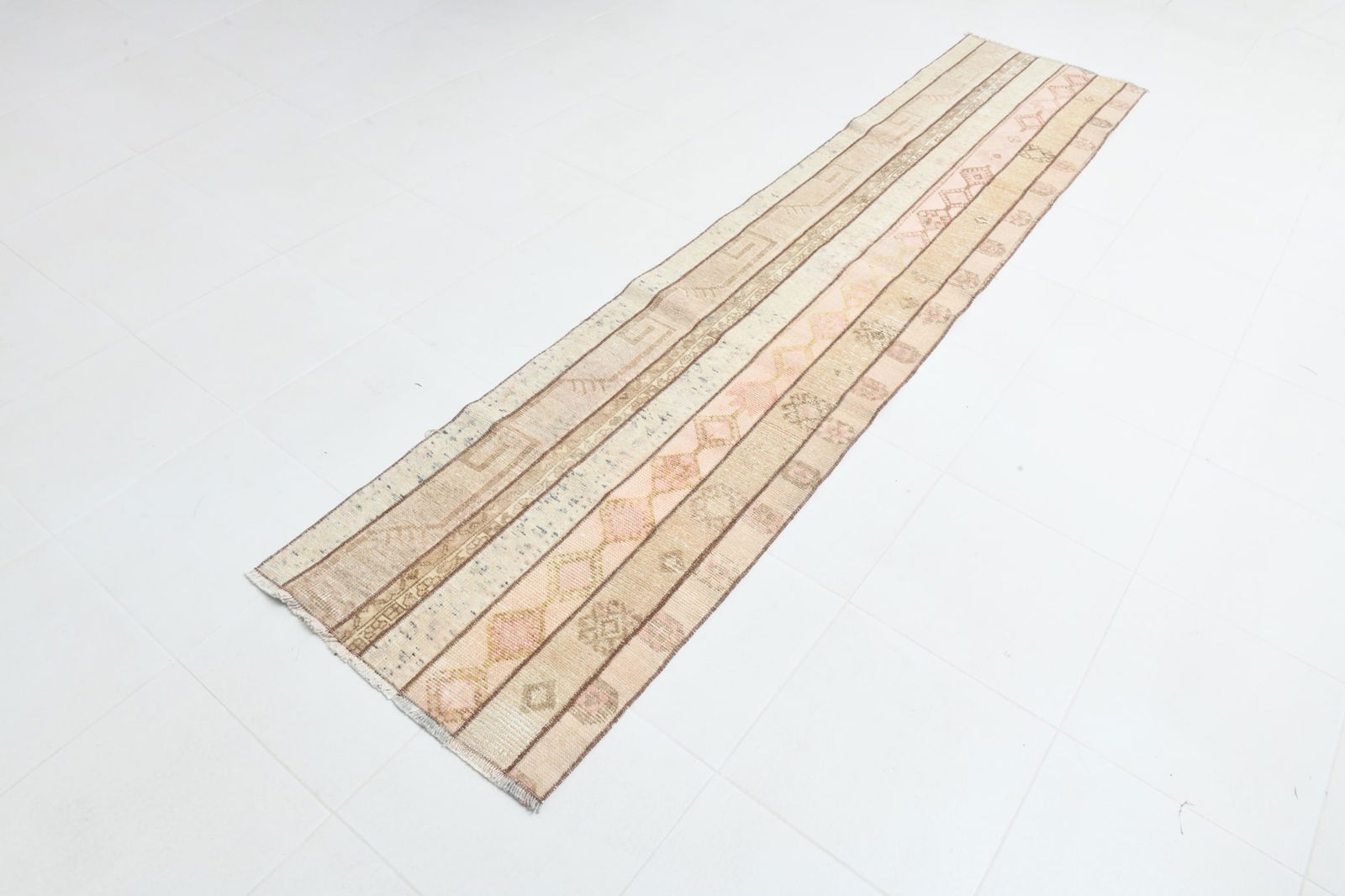 2'3'' x 10'4'' Handmade Vintage Wool Patchwork Rug - 22512 - 3