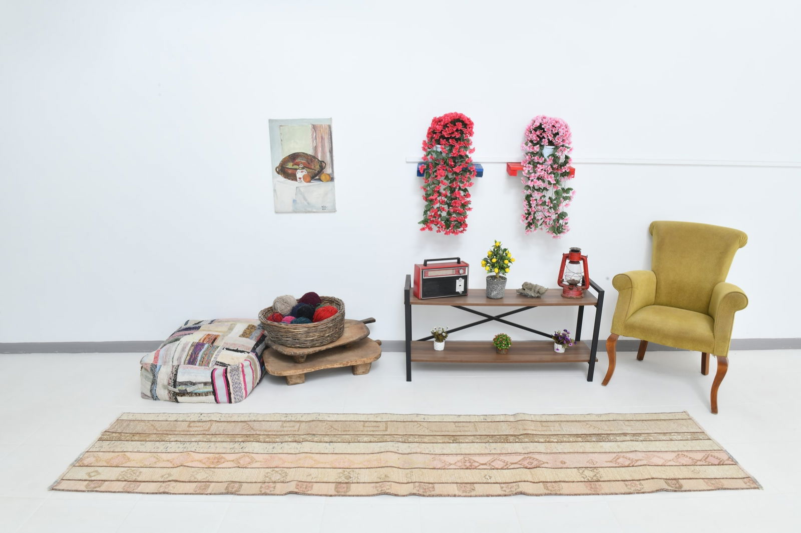 2'3'' x 10'4'' Handmade Vintage Wool Patchwork Rug - 22512 - 5