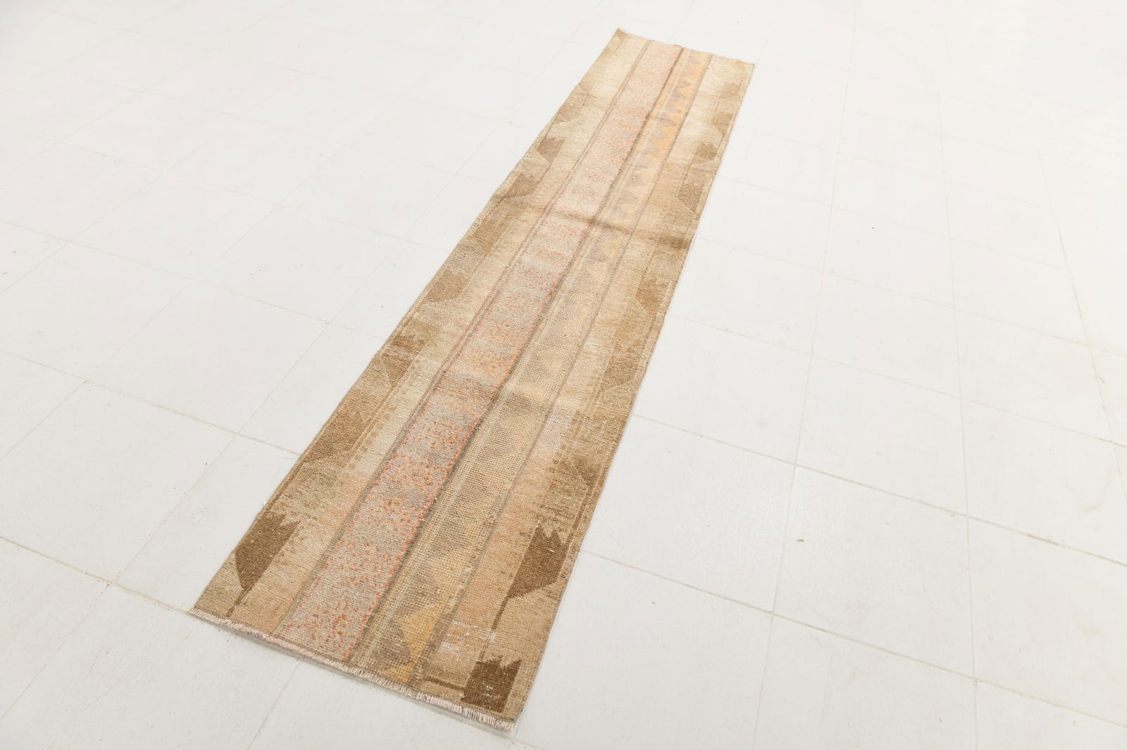 2'0'' x 9'9'' Handmade Vintage Wool Rug - 24208 - 3