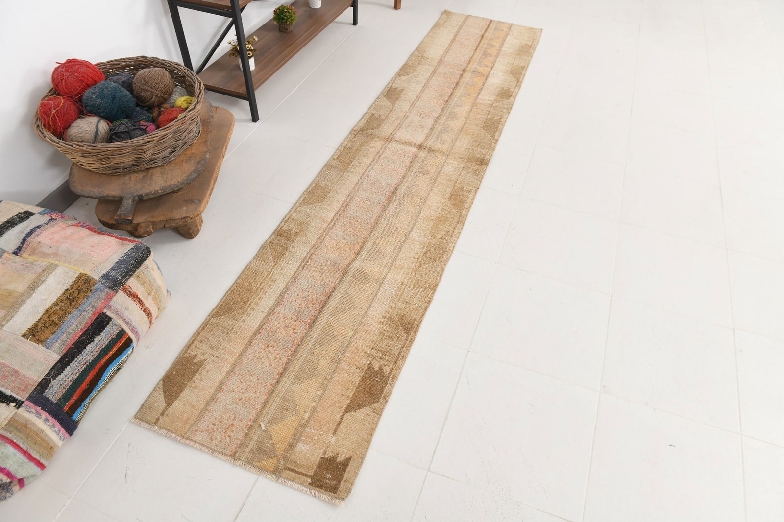 2'0'' x 9'9'' Handmade Vintage Wool Rug - 24208 - 6