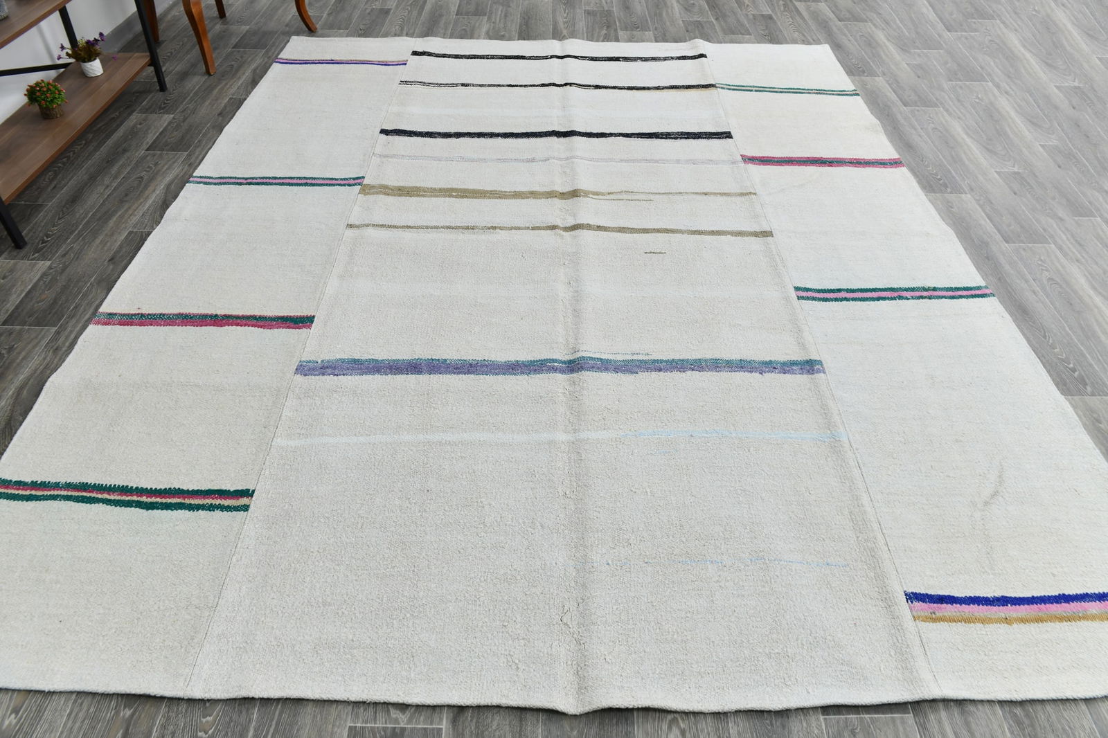 8'6'' x 10'2'' Turkish Vintage Hemp Rug - 53317 - 5