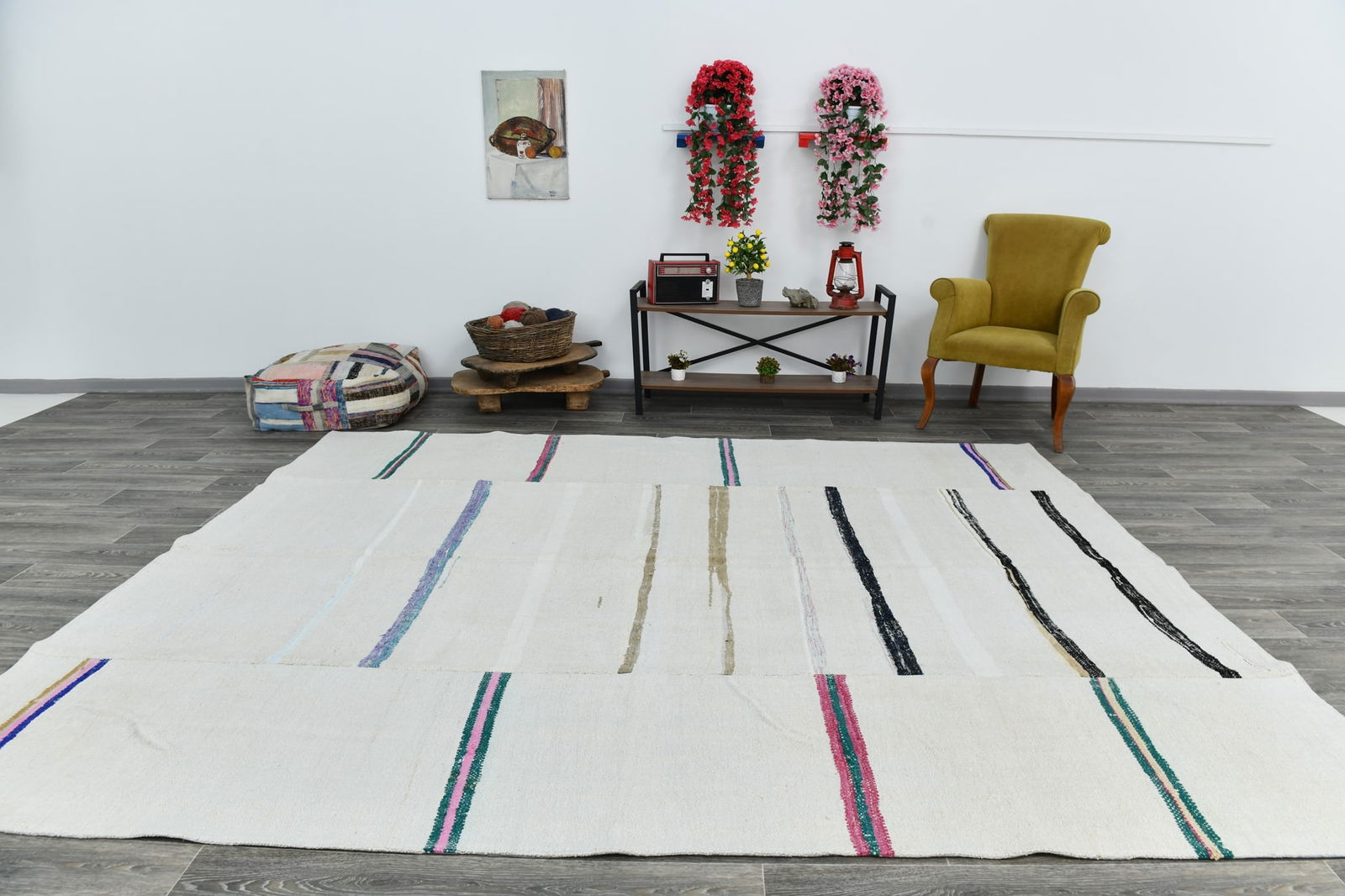 8'6'' x 10'2'' Turkish Vintage Hemp Rug - 53317 - 6