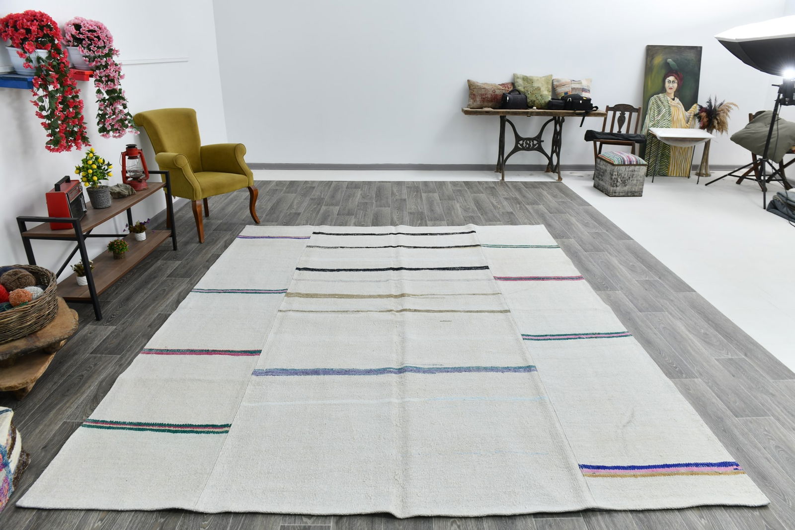 8'6'' x 10'2'' Turkish Vintage Hemp Rug - 53317 - 8