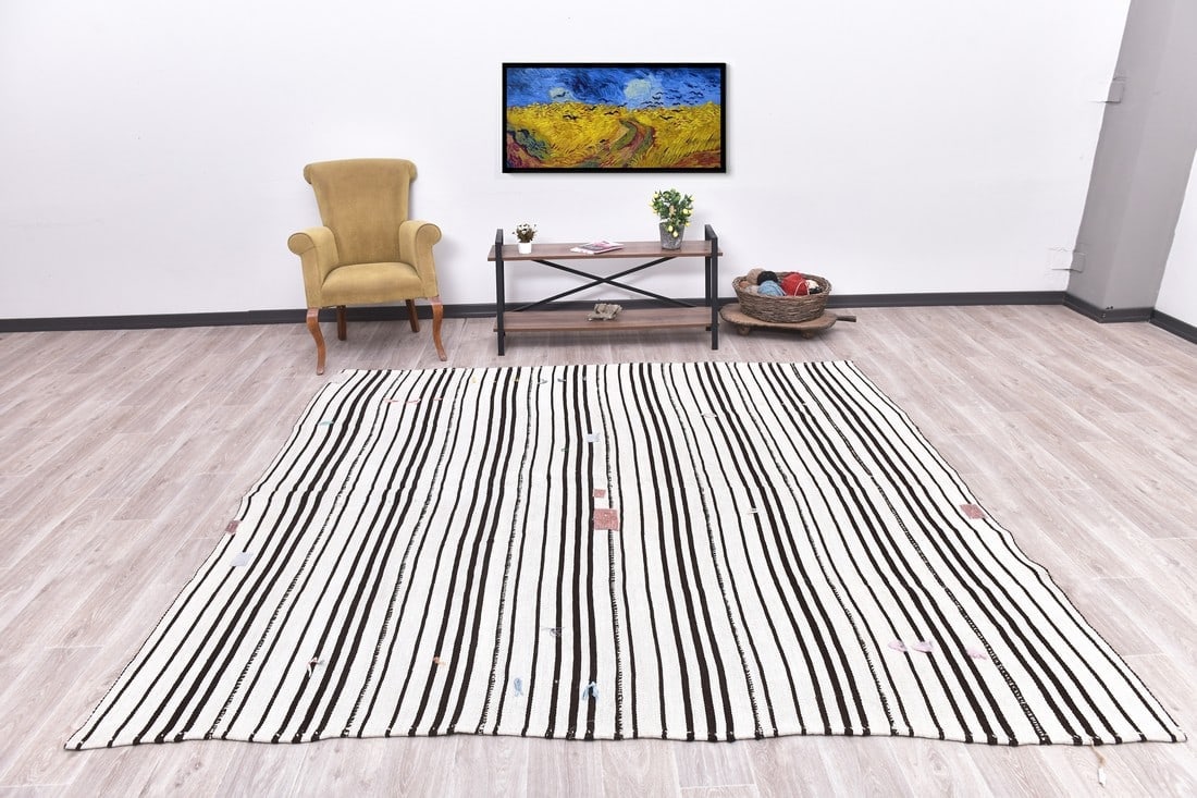 8'9'' x 8'4'' Turkish Vintage Hemp Rug - 240062 (1 of 14)