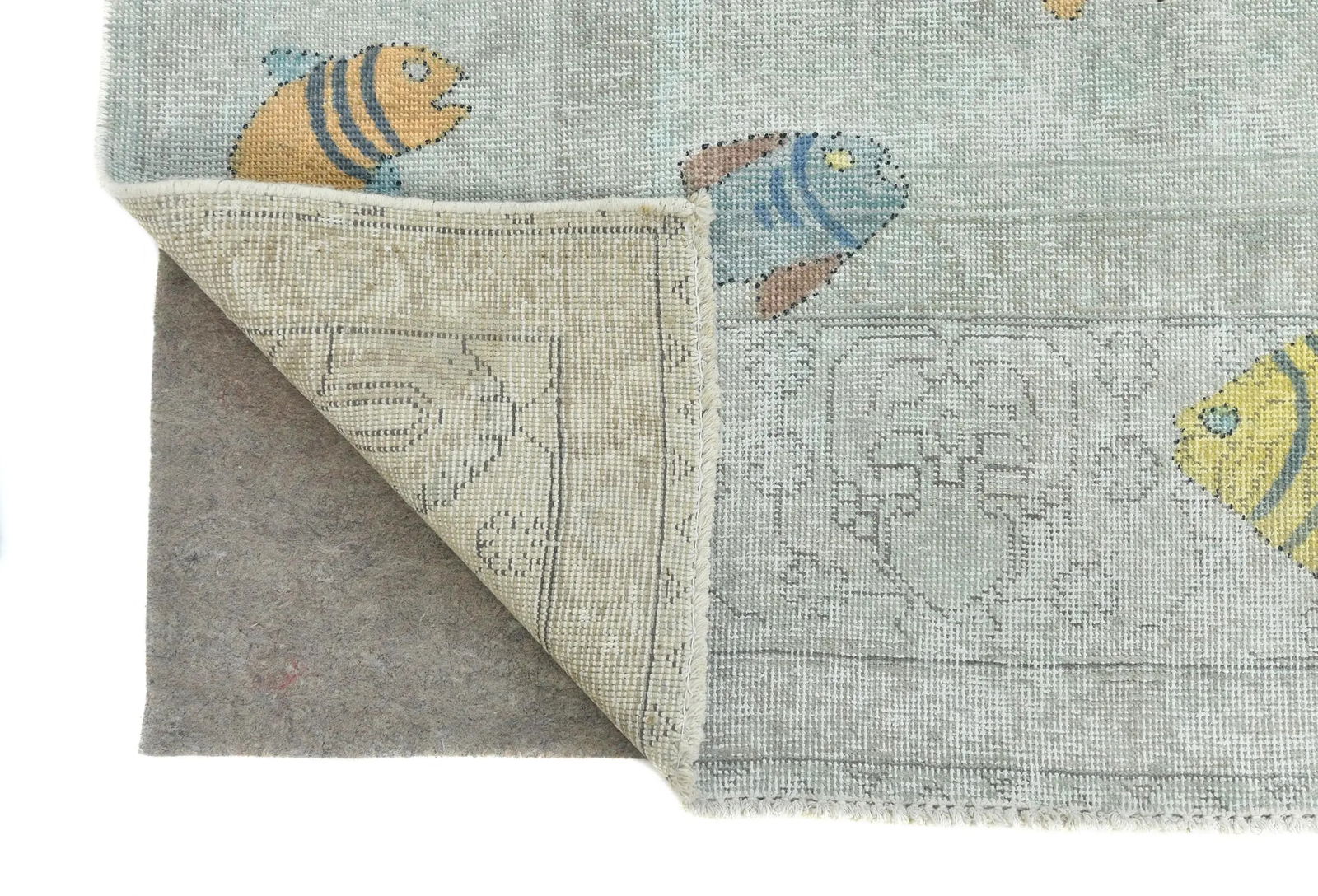 Antique Muted Beige Floral 9X12 Distressed Vintage Oriental Rug - 12