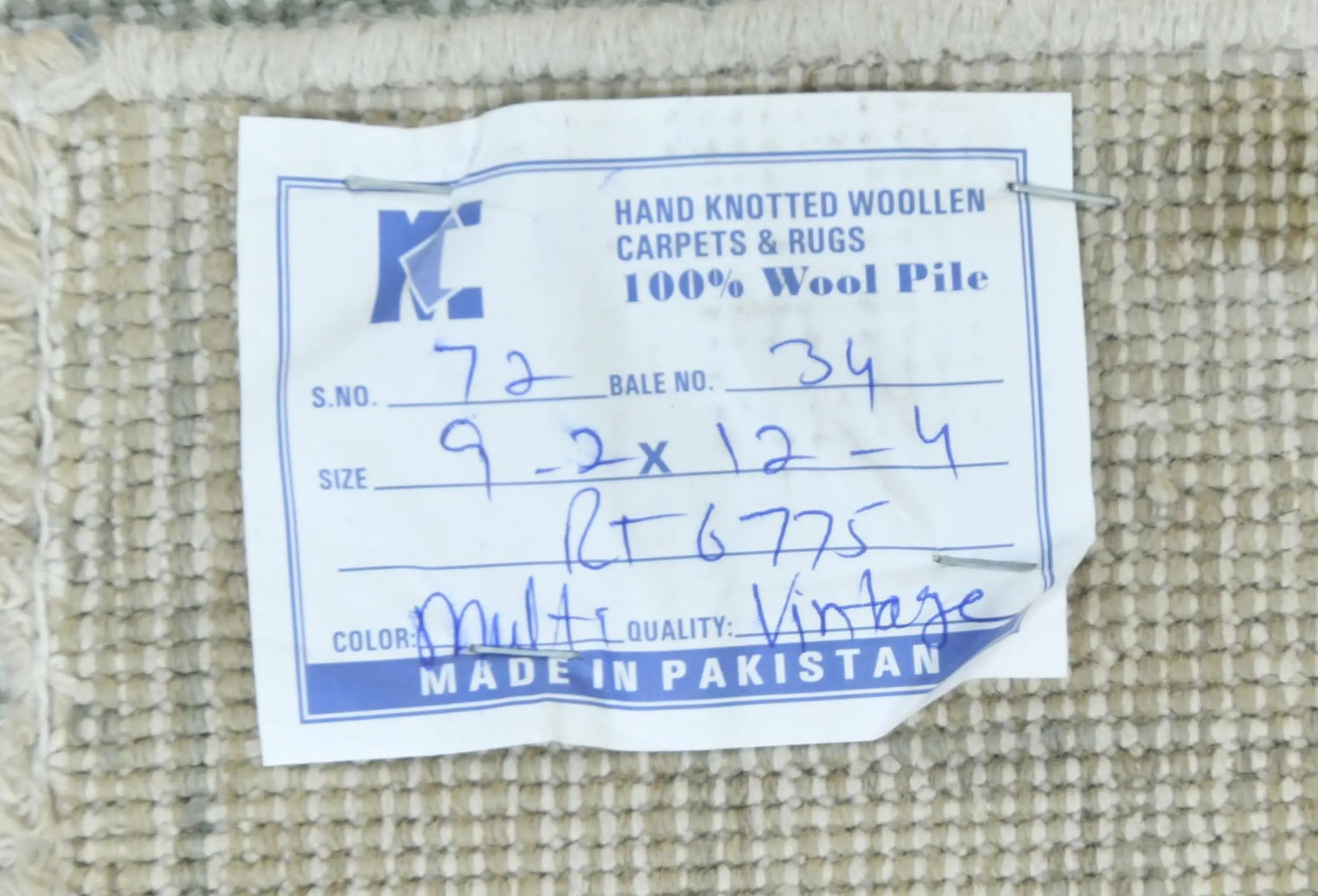 Antique Muted Beige Floral 9X12 Distressed Vintage Oriental Rug - 13