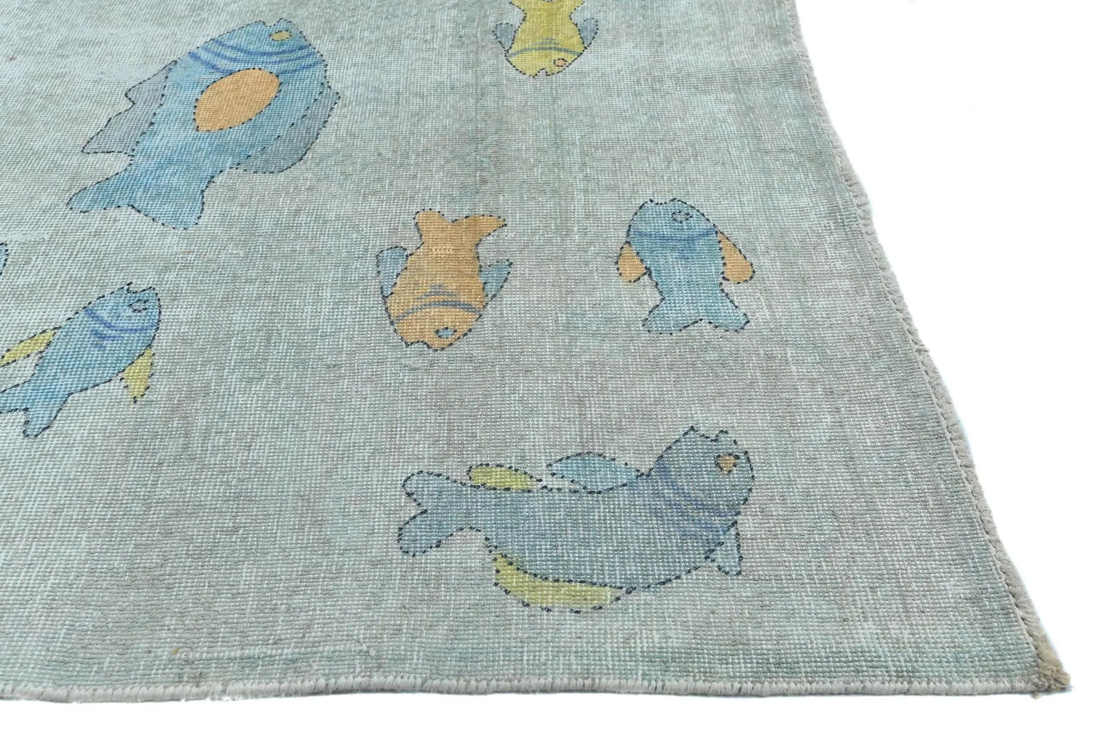 Antique Muted Beige Floral 9X12 Distressed Vintage Oriental Rug - 8