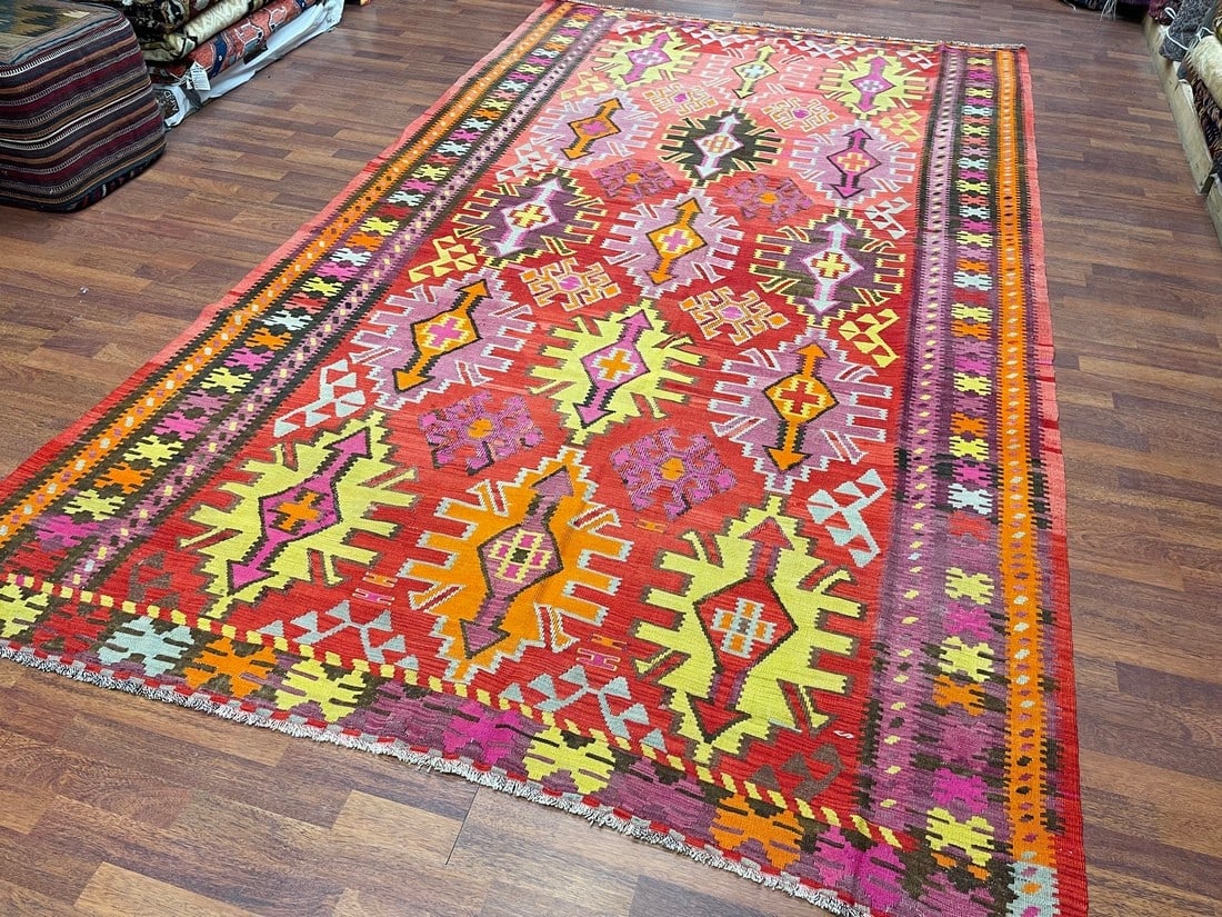 Antique Caucasian Kilim Rug- 4893 - 2