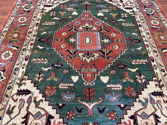 Vintage Persian Heriz Rug-3178 - 5