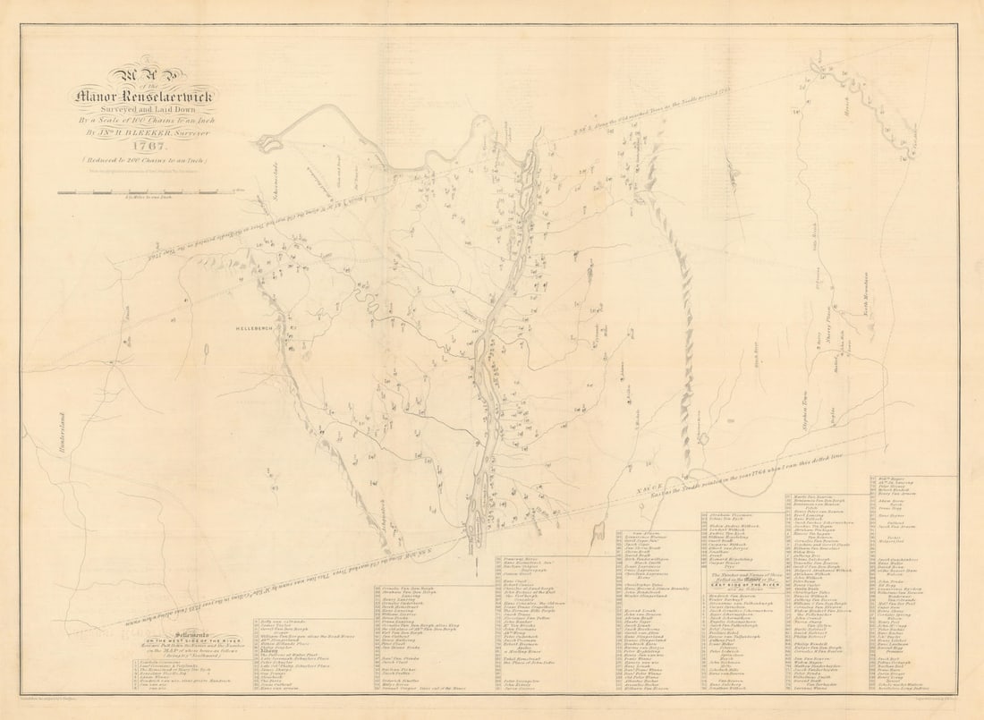 A Map of the Manor of Renselaerwick. Rensselaerswyck, New York 1767 (1850) (1 of 1)