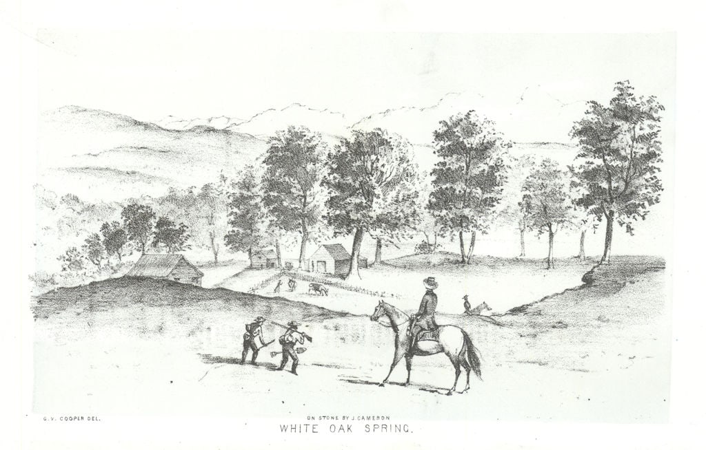 White Oak Spring', California gold rush, lithograph by George Cooper 1853 (1 of 1)