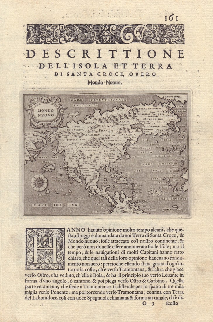Descrittione… Santa Croce Mondo Nuovo PORCACCHI North America New World 1590 map (1 of 1)