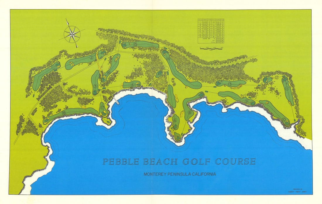 Pebble Beach Golf Course, Monterey, CA. Plan by Robert Trent Jones 1966 map (1 of 1)