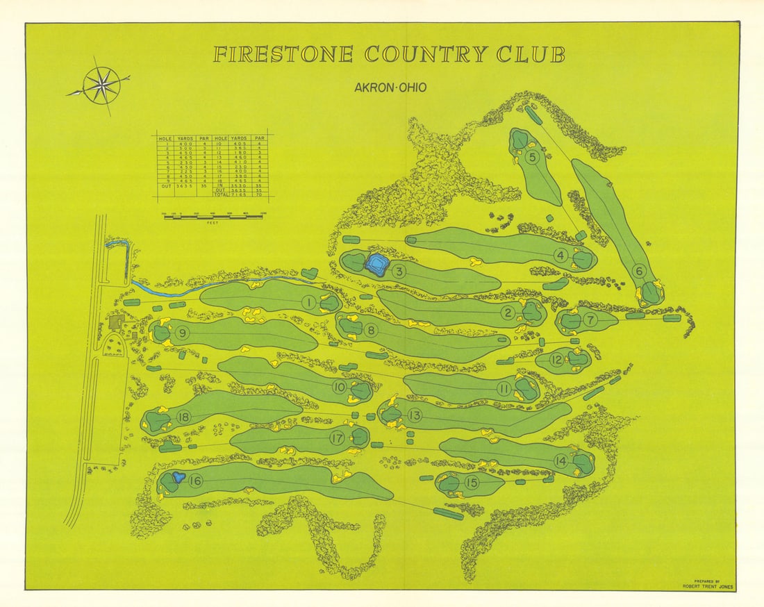 Firestone Country Club, Akron, OH. Golf course plan. Robert Trent Jones 1966 map (1 of 1)
