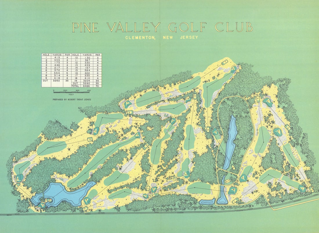 Pine Valley Golf Club, Clementon, NJ. Course plan by Robert Trent Jones 1954 map (1 of 1)