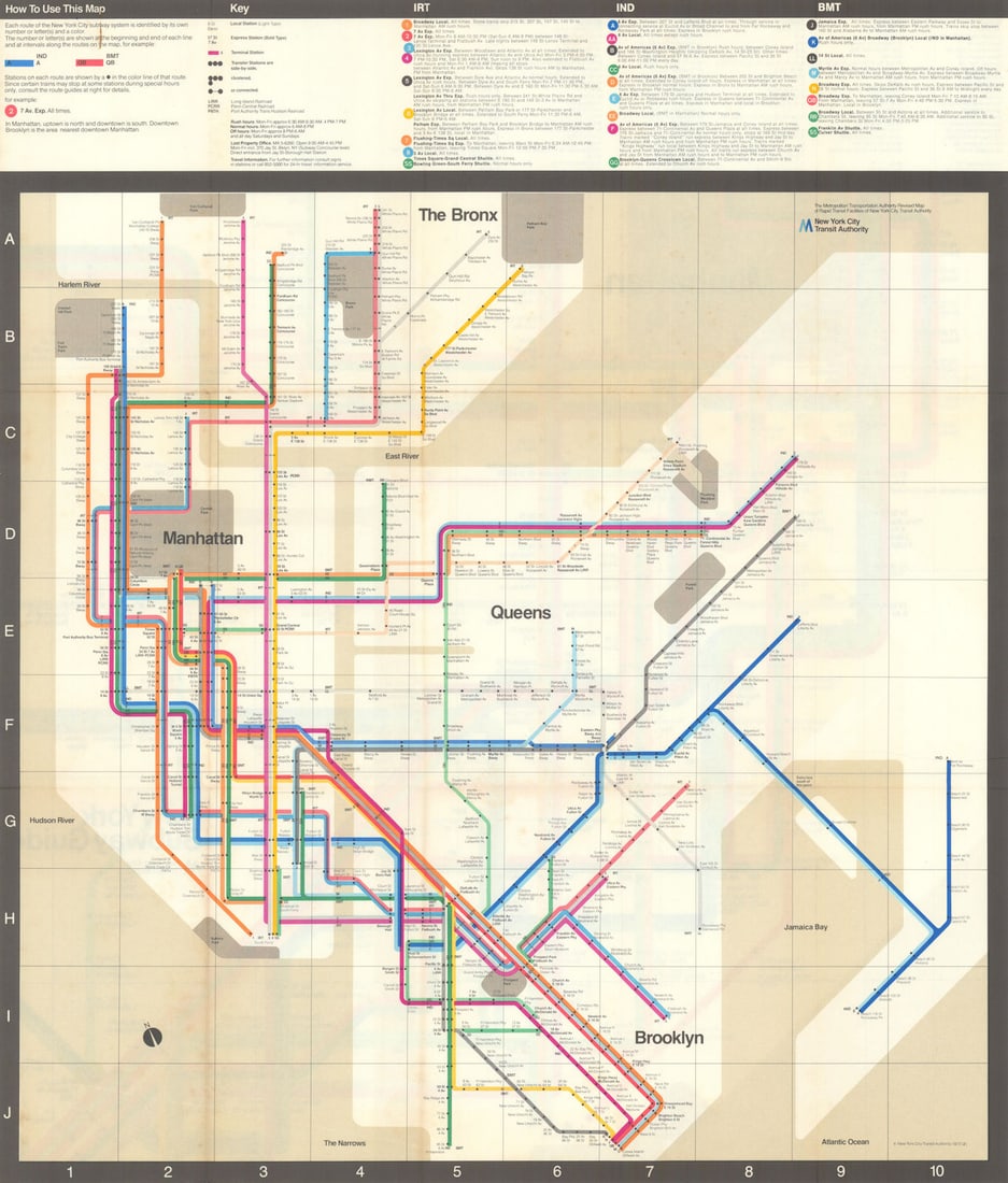 New York Subway Guide. Massimo Vignelli / NYC Transit Authority 1972 (2) map (1 of 1)