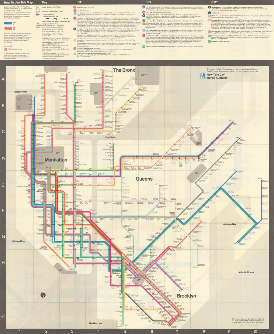 New York Subway Guide. Massimo Vignelli/New York City Transit Authority 1976 map (1 of 1)