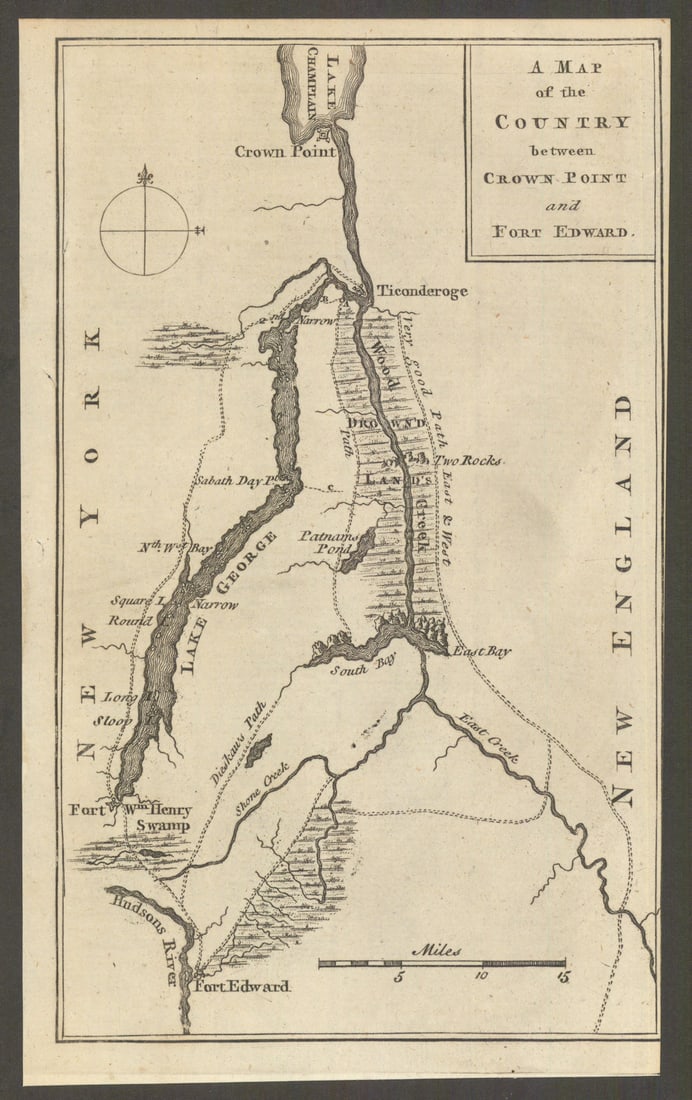 The country between Crown Point & Fort Edward. New York state Gents Mag 1759 map (1 of 1)