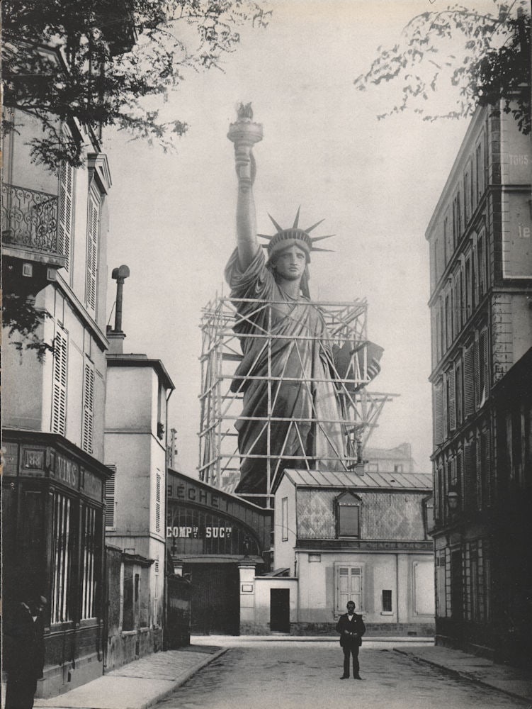 STATUE OF LIBERTY. in Paris in 1886 before being moved to New York 1947 print (1 of 1)