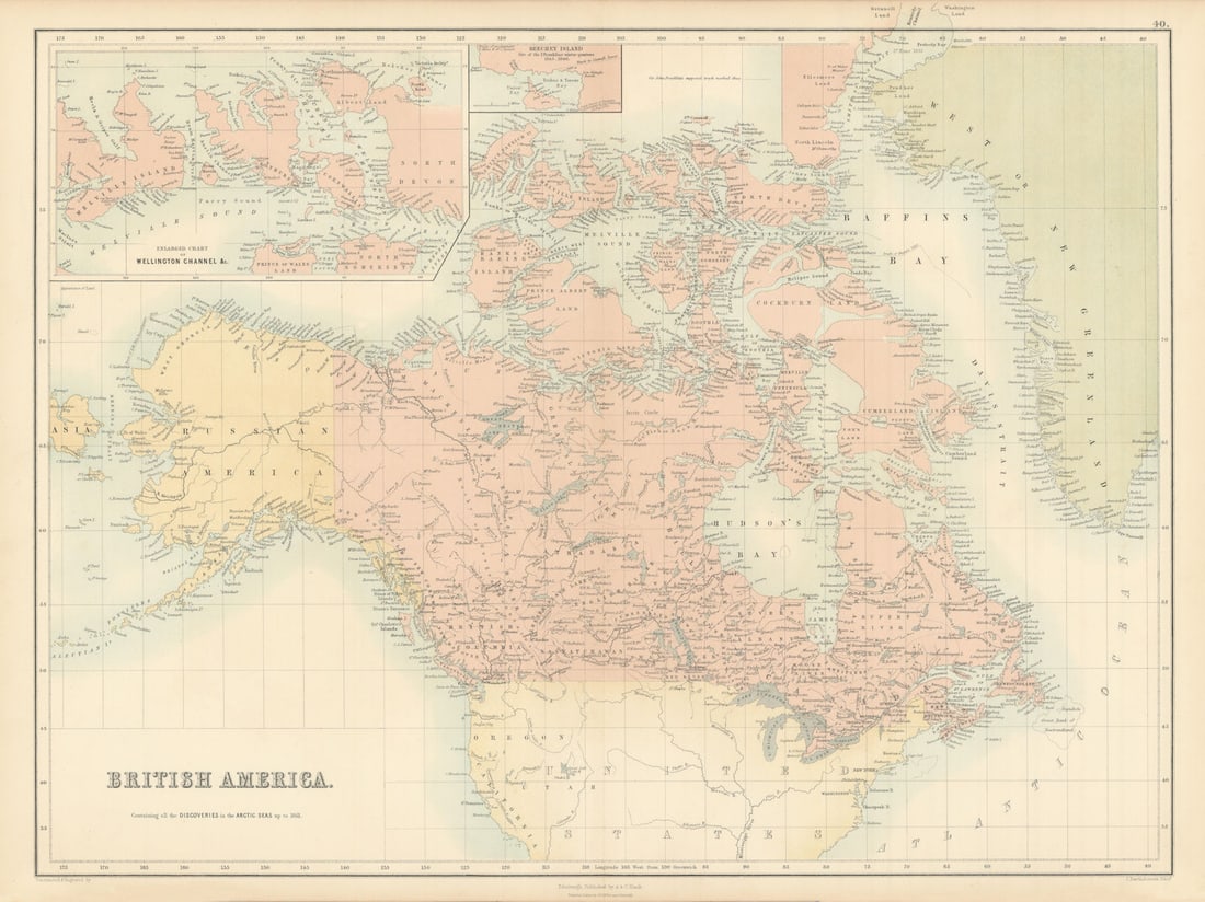 British America. Canada. Arctic discoveries to 1861. Russian Alaska 1862 map (1 of 1)