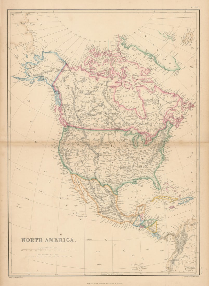 North America "Gadsden or Arizona". Early territorial boundaries. LOWRY 1860 map (1 of 1)