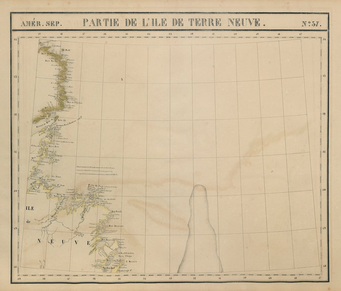 Amér. Sep. Partie de l'ile de Terre Neuve #37 Newfoundland VANDERMAELEN 1827 map (1 of 1)