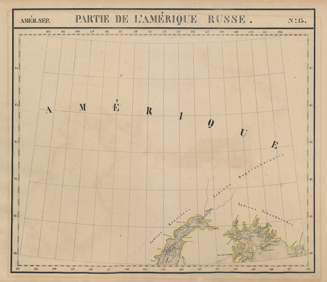 Amér Sep. Partie de l'Amérique Russe #13 Alaska Cook inlet VANDERMAELEN 1827 map (1 of 1)