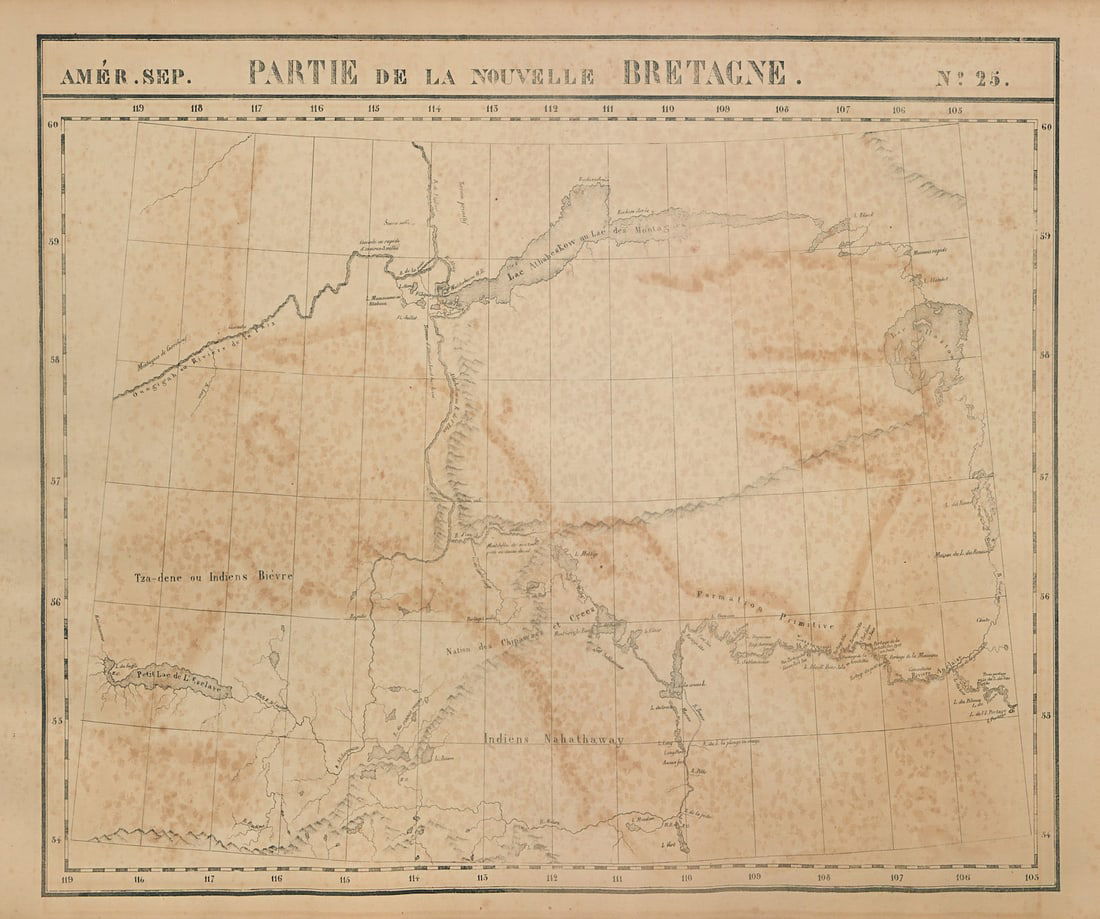 Amér Sep Partie de la Nouvelle Bretagne #25 Lake Athabasca VANDERMAELEN 1827 map (1 of 1)