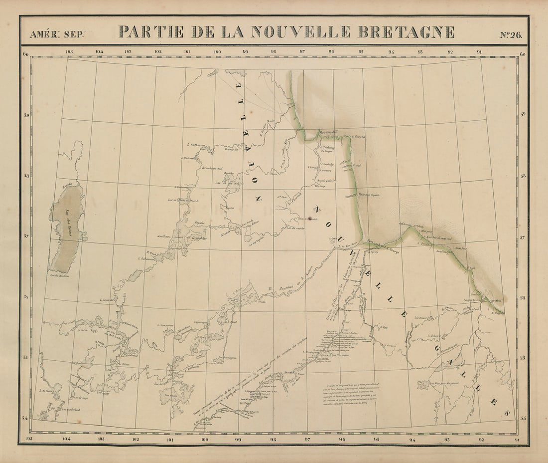 Amér Sep Partie de la Nouvelle Bretagne #26 North Manitoba VANDERMAELEN 1827 map (1 of 1)