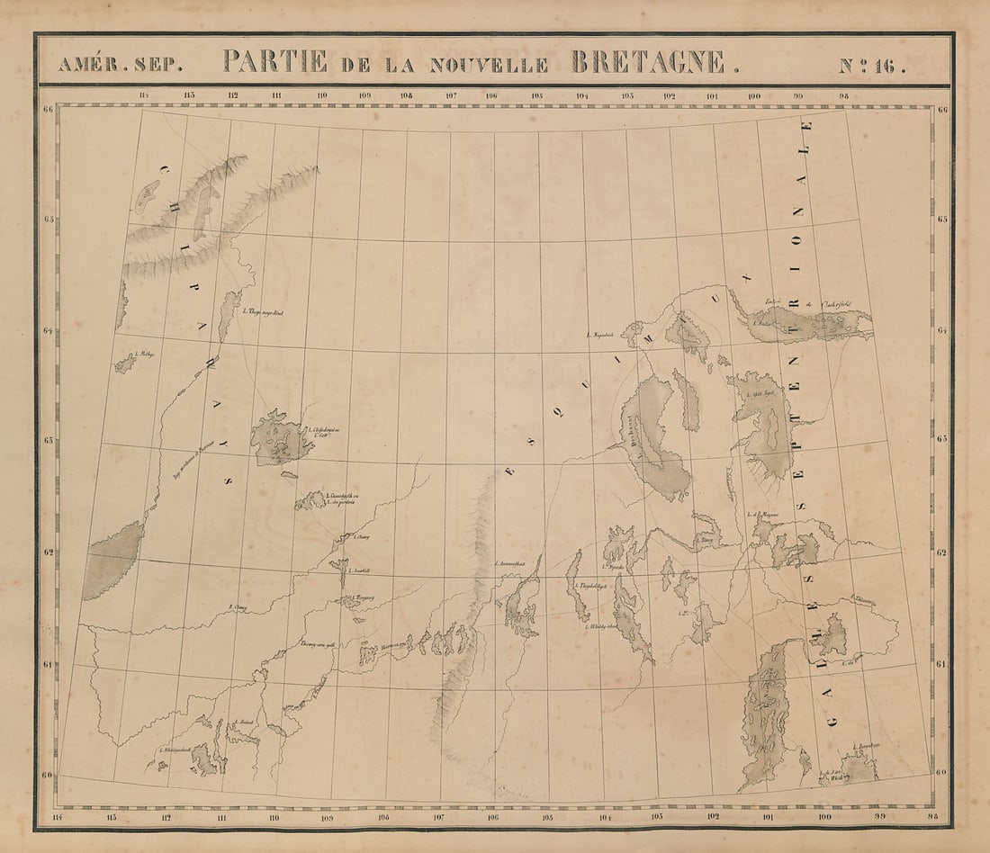 Amér. Sep. Partie de la Nouvelle Bretagne #16. NWT Nunavut VANDERMAELEN 1827 map (1 of 1)