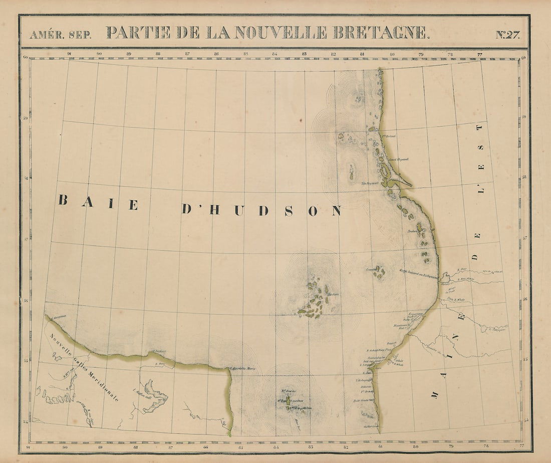 Amér. Sep. Partie de la Nouvelle Bretagne #27. Hudson Bay. VANDERMAELEN 1827 map (1 of 1)
