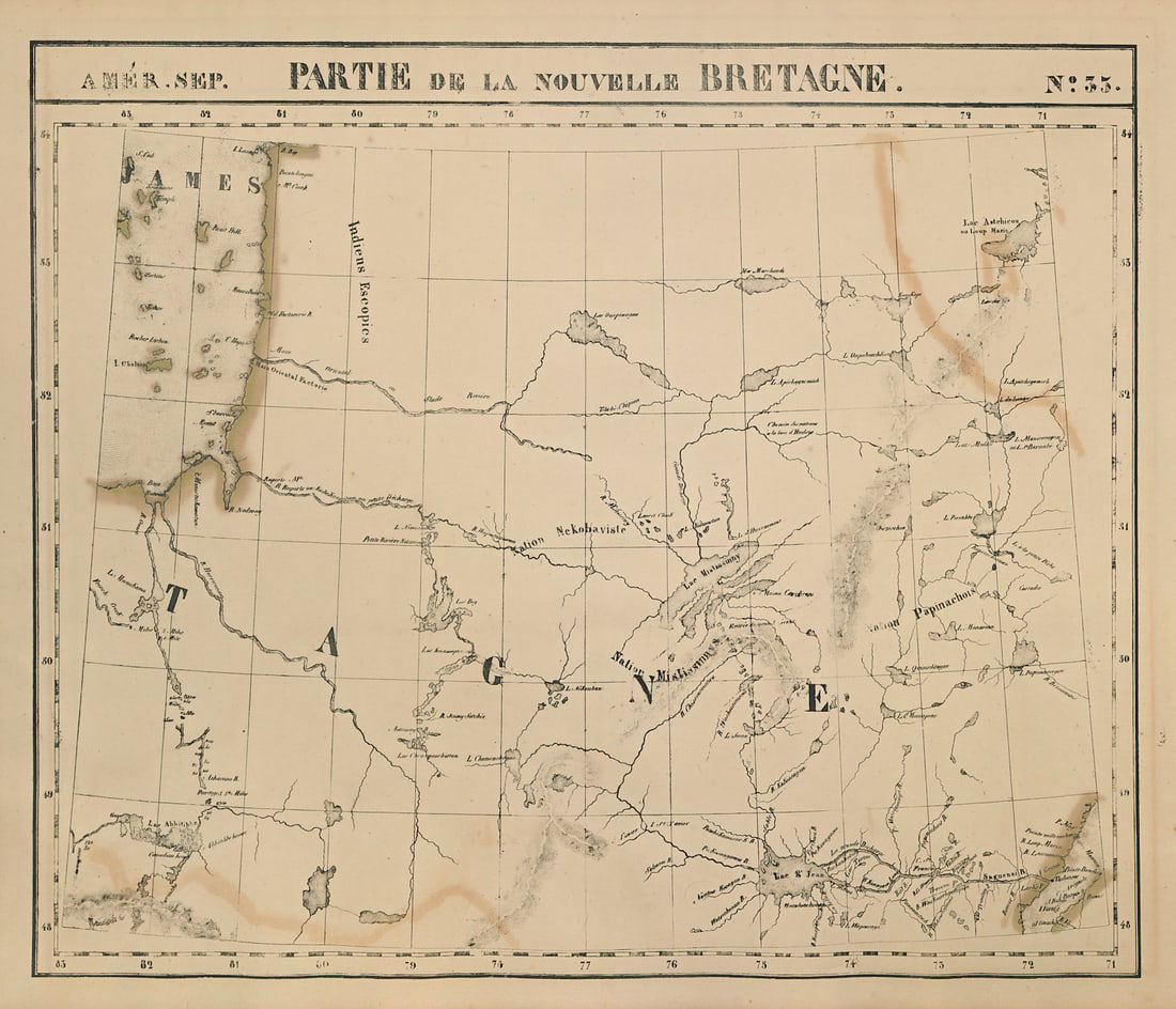 Amér Sep Partie de la Nouvelle Bretagne #35 Central Quebec VANDERMAELEN 1827 map (1 of 1)