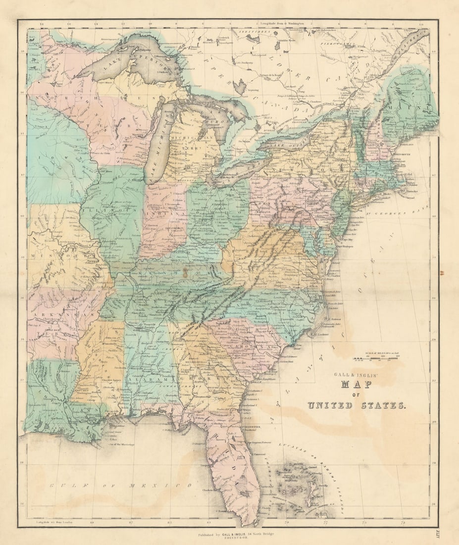 Gall & Inglis' Map of United States. Some Native American villages marked 1850 (1 of 1)