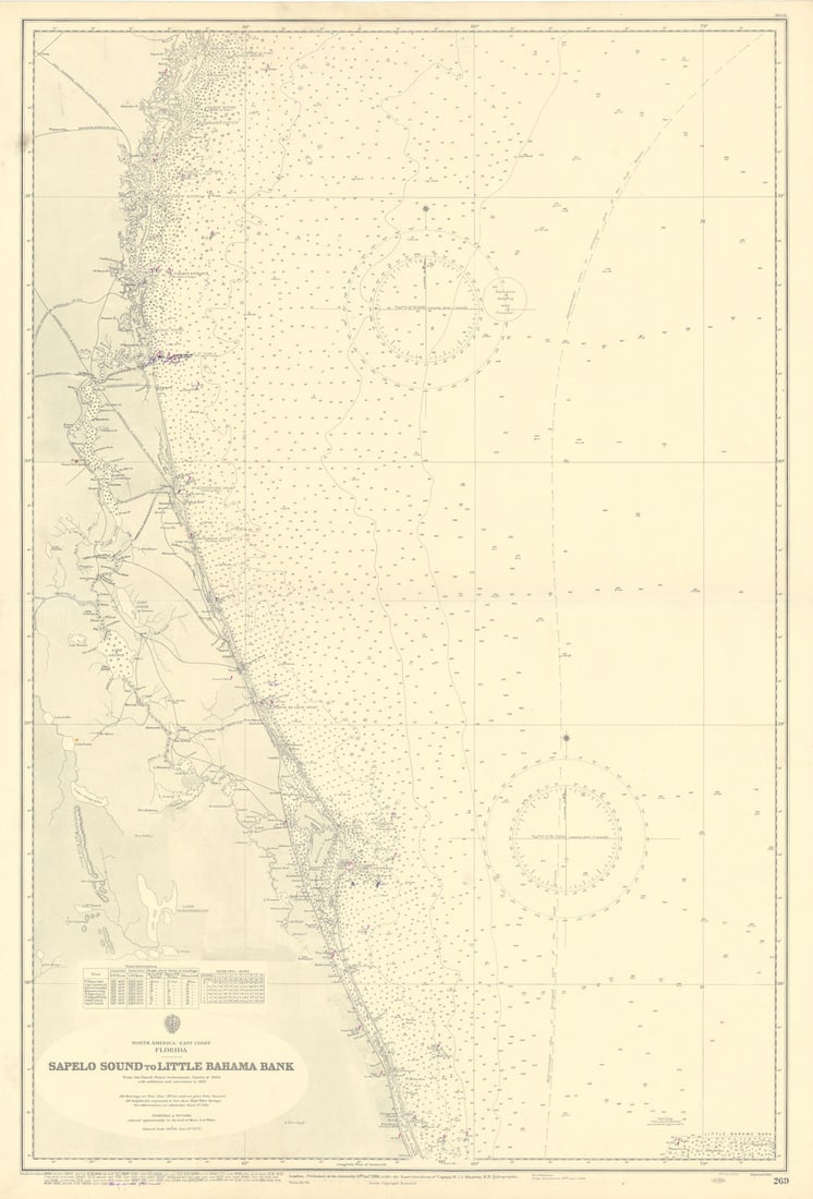 Florida Georgia coast Sapelo Island-St Lucie ADMIRALTY sea chart 1886 (1955) map (1 of 1)