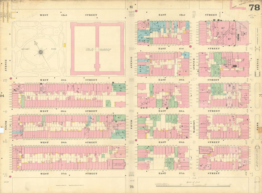 Sanborn NYC #78 Manhattan Midtown Garment District Murray Hill Bryant 1899 map (1 of 1)