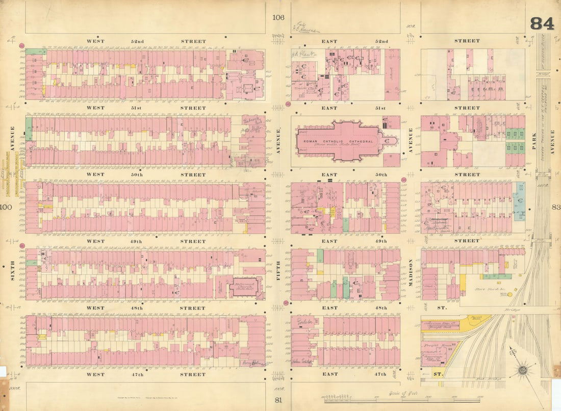 Sanborn NYC #84 Manhattan Midtown East Diamond District 1899 old antique map (1 of 1)