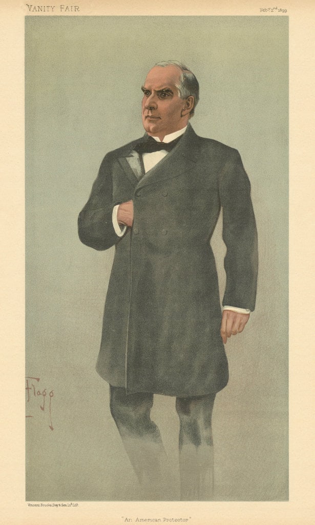 VANITY FAIR SPY CARTOON President William McKinley 'An American Protector' 1899 (1 of 1)