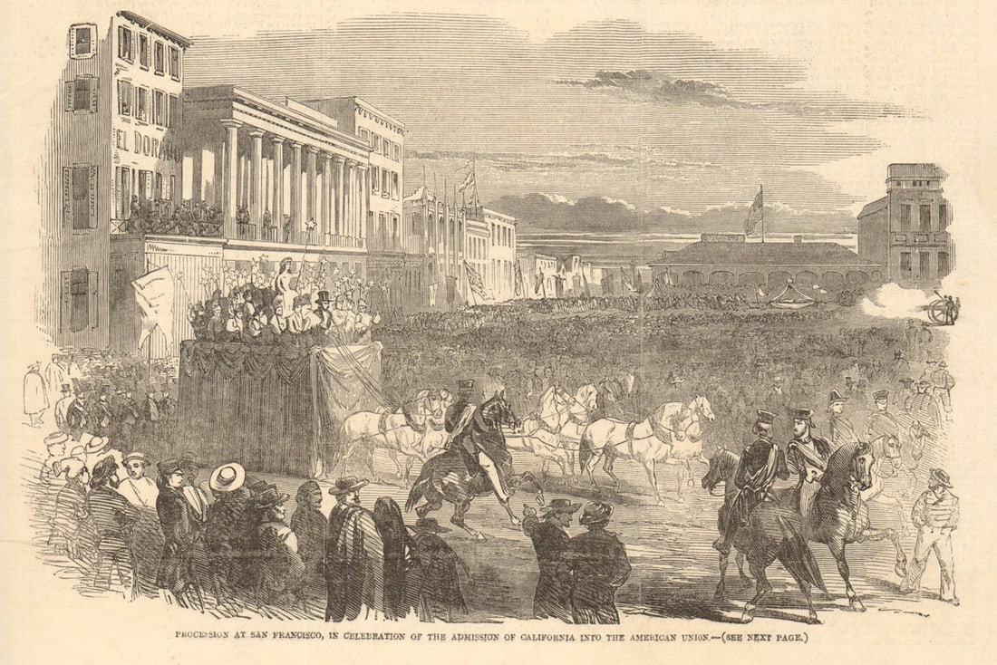 San Francisco procession celebrating California's admission to the Union 1851 (1 of 1)
