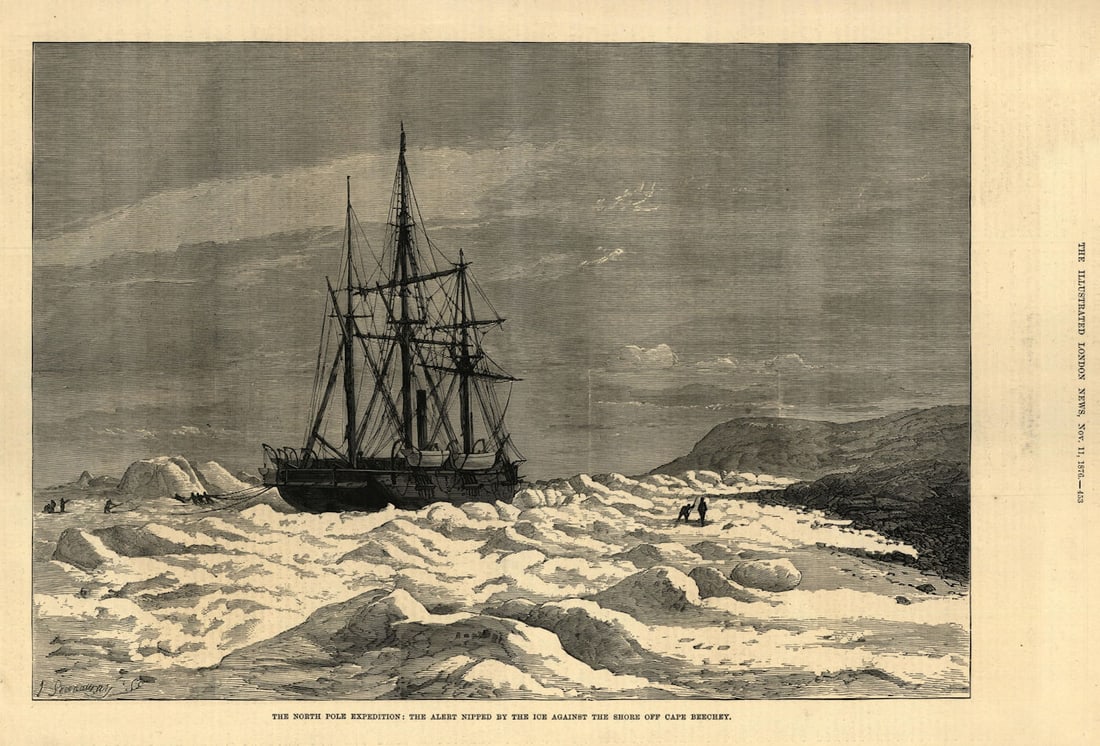 The North Pole expedition: the Alert trapped by ice, Cape Beechey. Arctic 1876 (1 of 1)