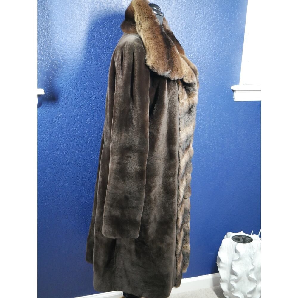 Stunning Designer J Mendel Sheared Mink & Chinchilla 7/8ths length Fur Coat - 5