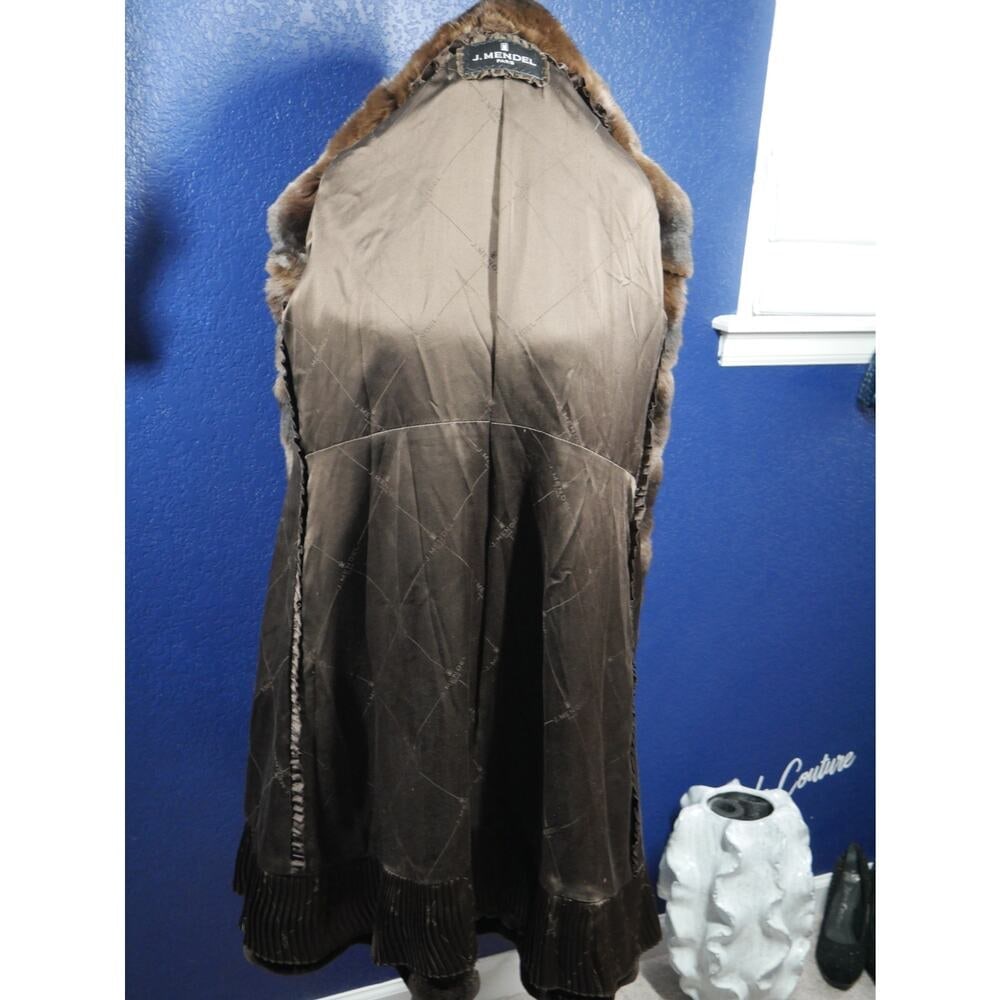 Stunning Designer J Mendel Sheared Mink & Chinchilla 7/8ths length Fur Coat - 7