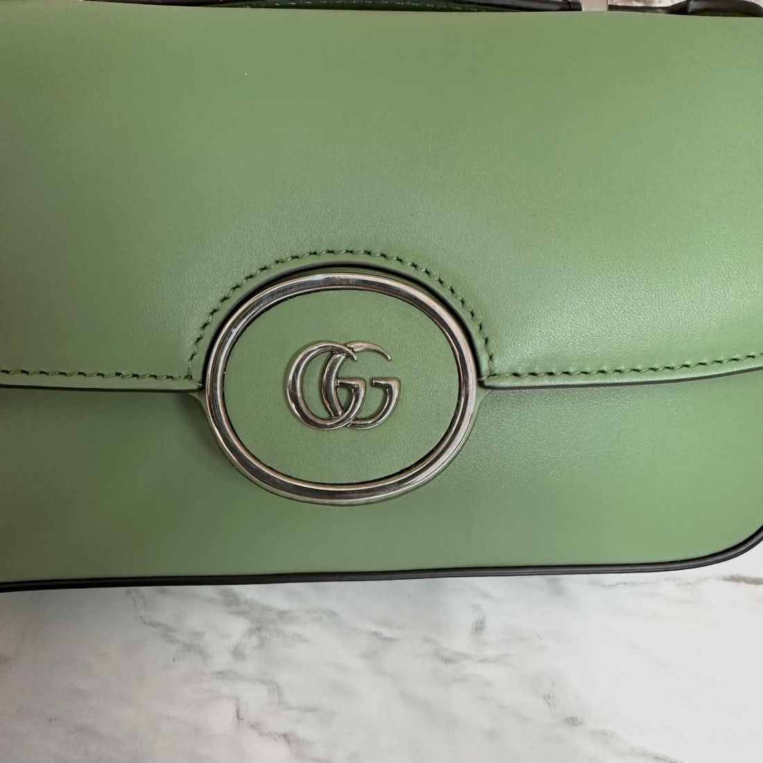 GUCCI Blondie Mini Pastel Green Leather Shoulder Bag - 3