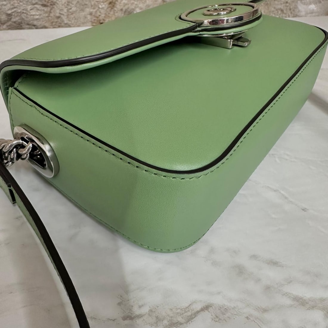 GUCCI Blondie Mini Pastel Green Leather Shoulder Bag - 7