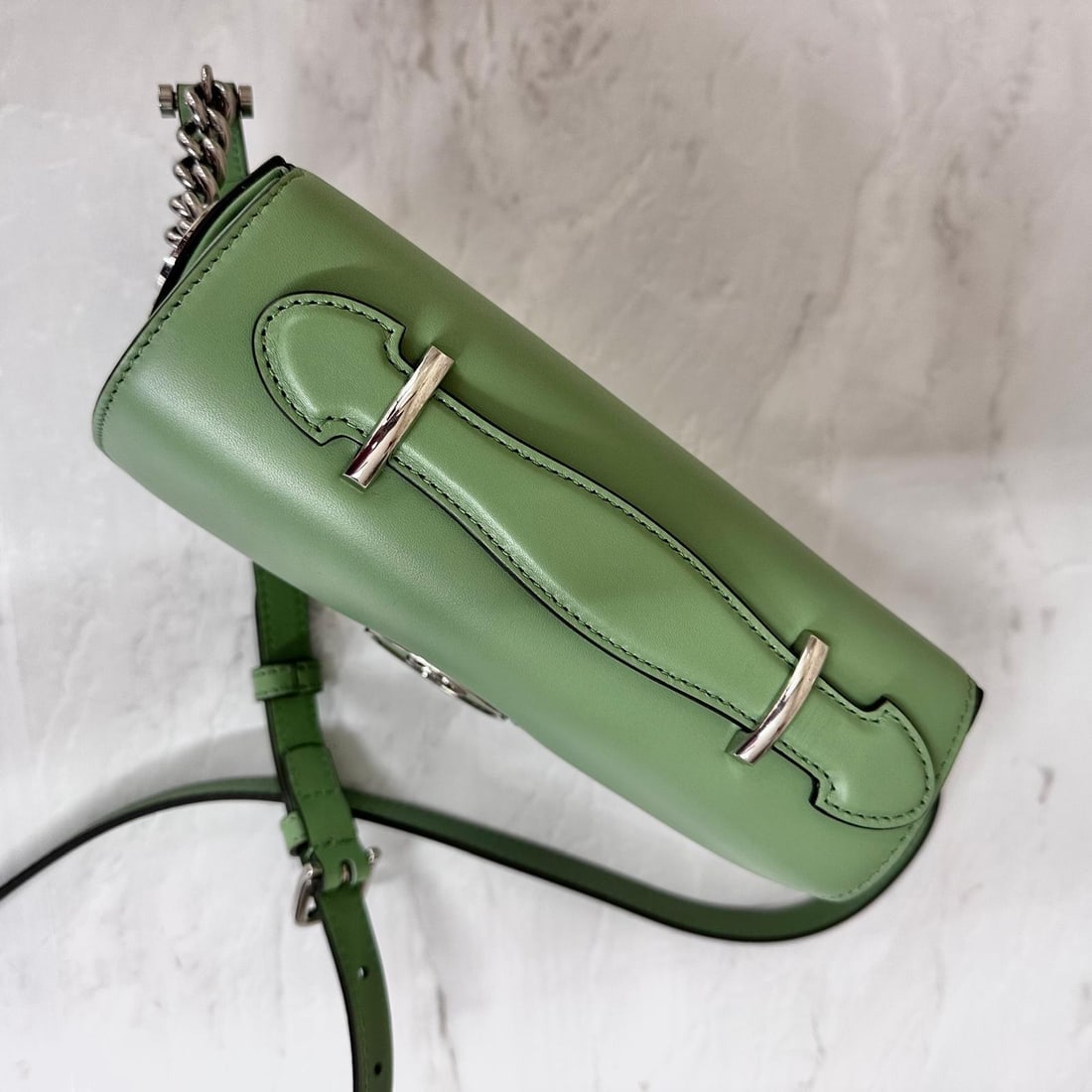 GUCCI Blondie Mini Pastel Green Leather Shoulder Bag - 8