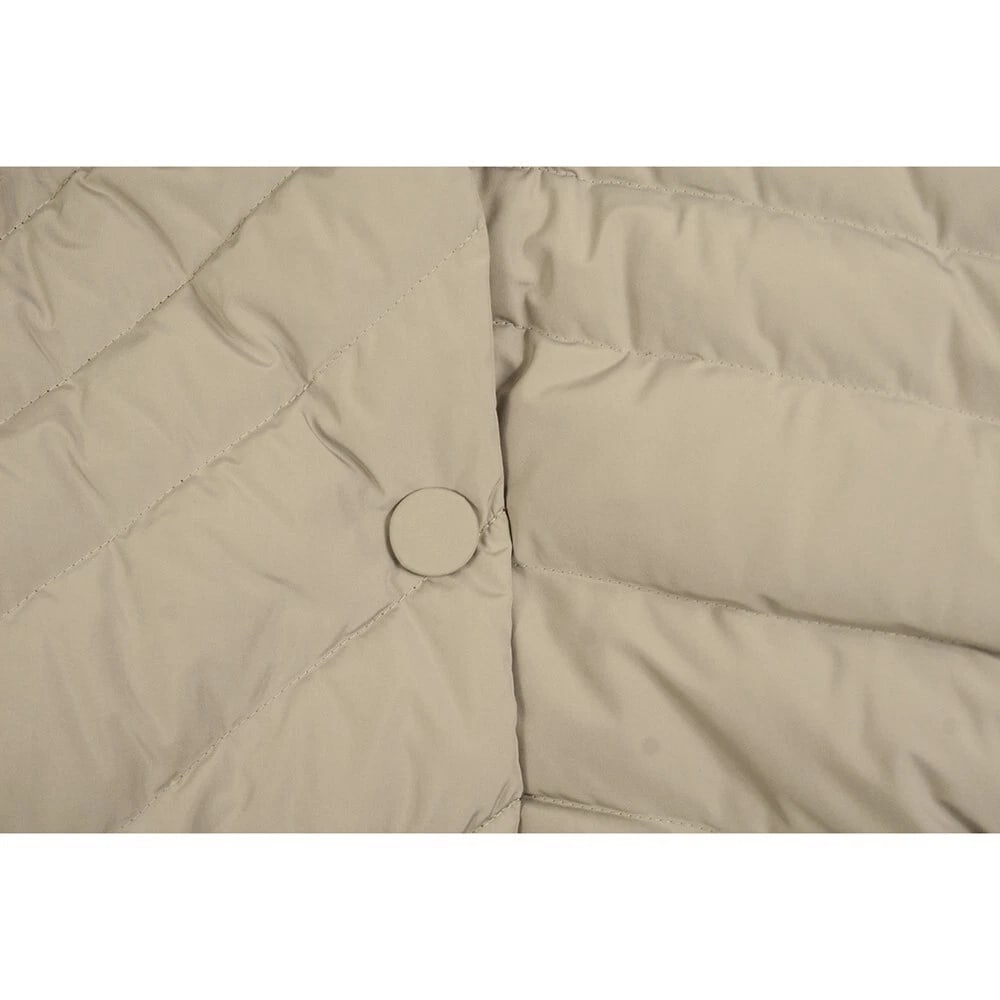 Florence mode Gray Quilted Puffer Jacket Coat Vison Mink Fur Short Sleeve 42 - 6