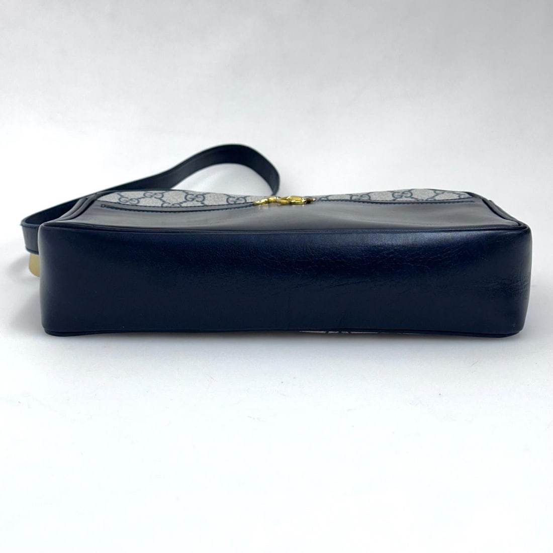 GUCCI Horsebit Vintage Messenger Bag in GG Supreme Canvas and Blue Leather - 8