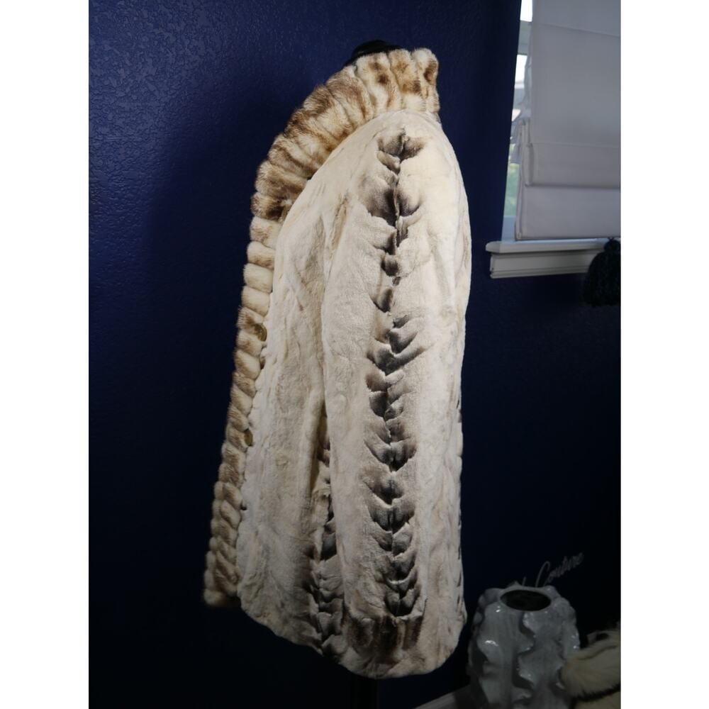 Gorgeous Reversible Palomino & Sheared Cross Mink Fur Coat Jacket - 2